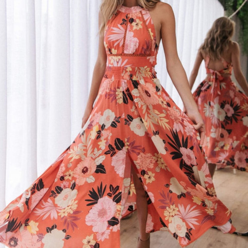 PETAL & PUP NEWELL DRESS IN RUST
